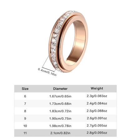 Anxiety Relief Spinning Ring – CZ Promise Ring for Calm & Comfort