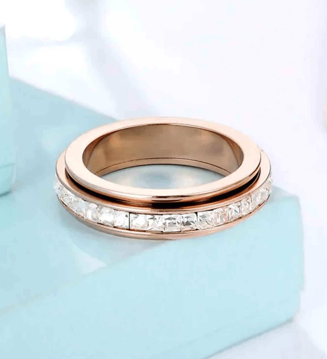 Anxiety Relief Spinning Ring – CZ Promise Ring for Calm & Comfort