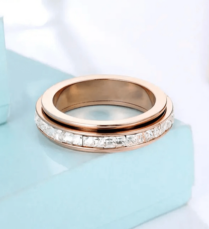 Anxiety Relief Spinning Ring – CZ Promise Ring for Calm & Comfort