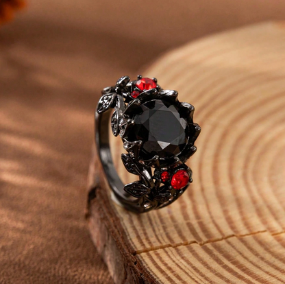 Vintage Floral Zirconia Ring – Elegant Statement Ring for Women