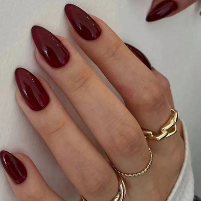 30 Pcs Almond Solid Color Press On Nail Set Universal Fit Everyday Manicure