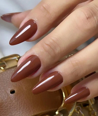 30 Pcs Almond Solid Color Press On Nail Set Universal Fit Everyday Manicure