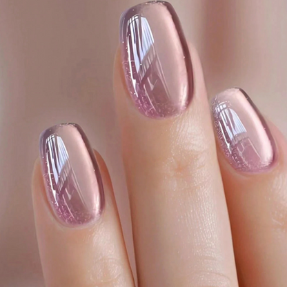 Red And Purple Cat Eye Press On Nails Elegant Chic Style 30pcs Nail Box