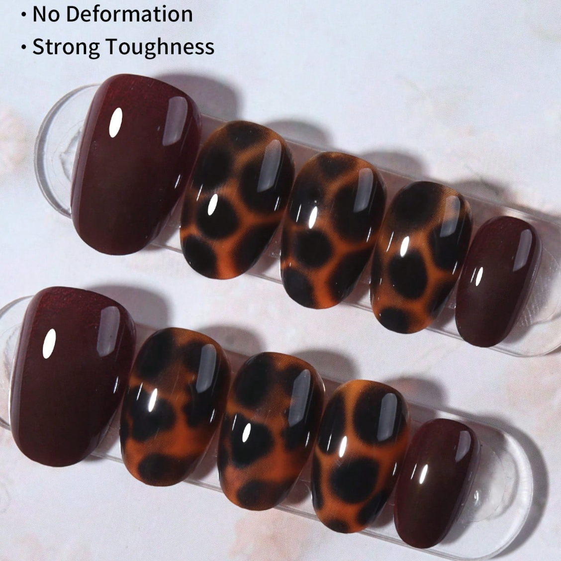 Short Oval 3D Gel Press On Nails Floral Pearl French Style 24pcs Nail Box