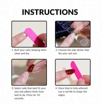 Medium Long Almond White French Press On Nails Full Cover 24pcs Nail Box