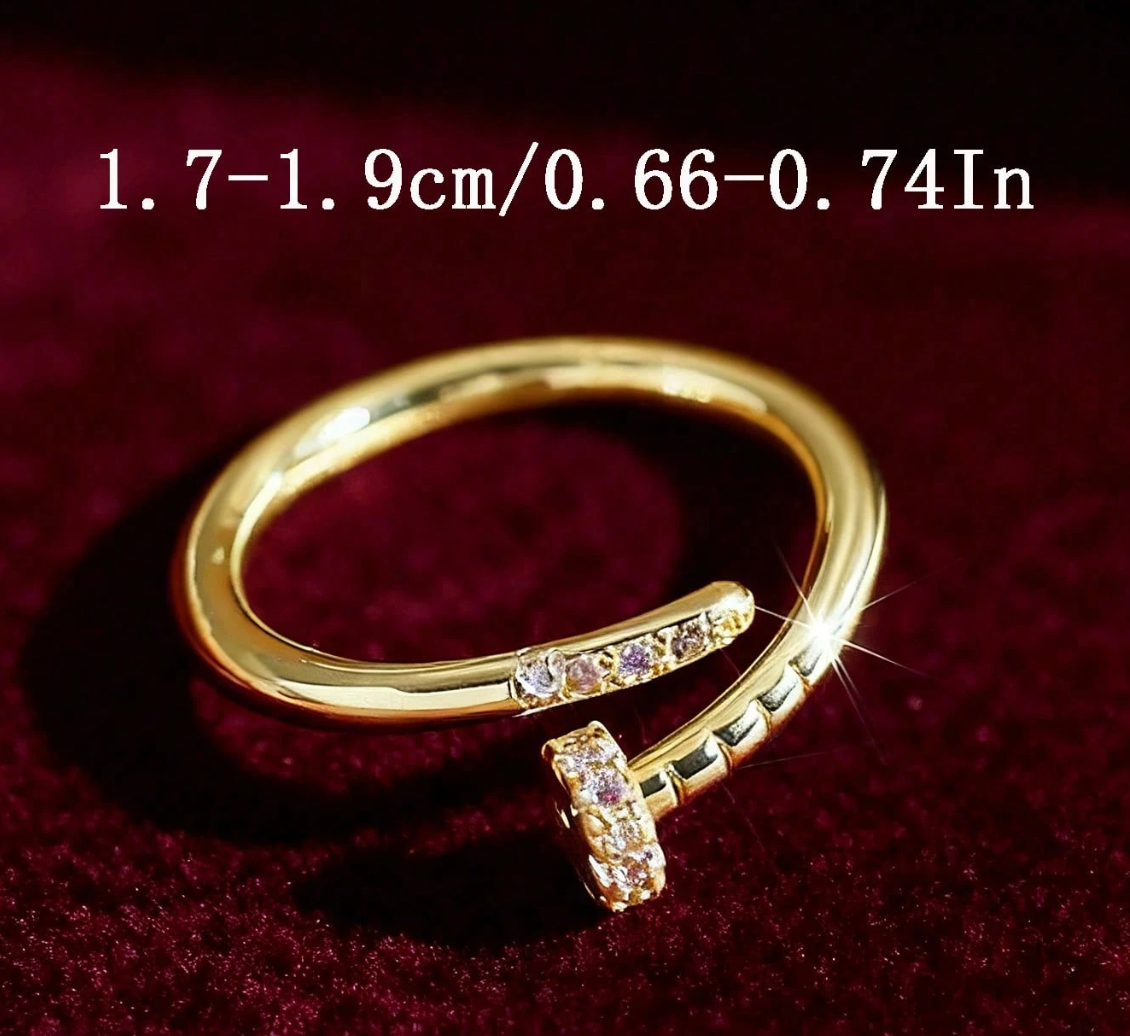 Aurora Adjustable Gold Ring – Zircon Glow Edition