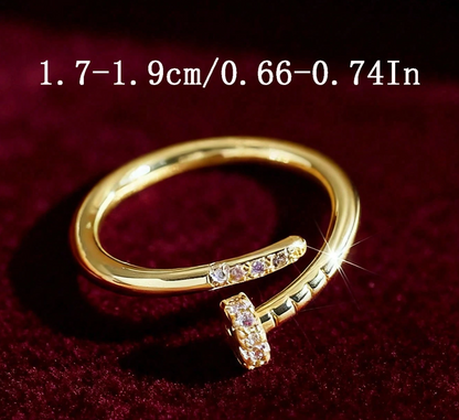 Aurora Adjustable Gold Ring – Zircon Glow Edition