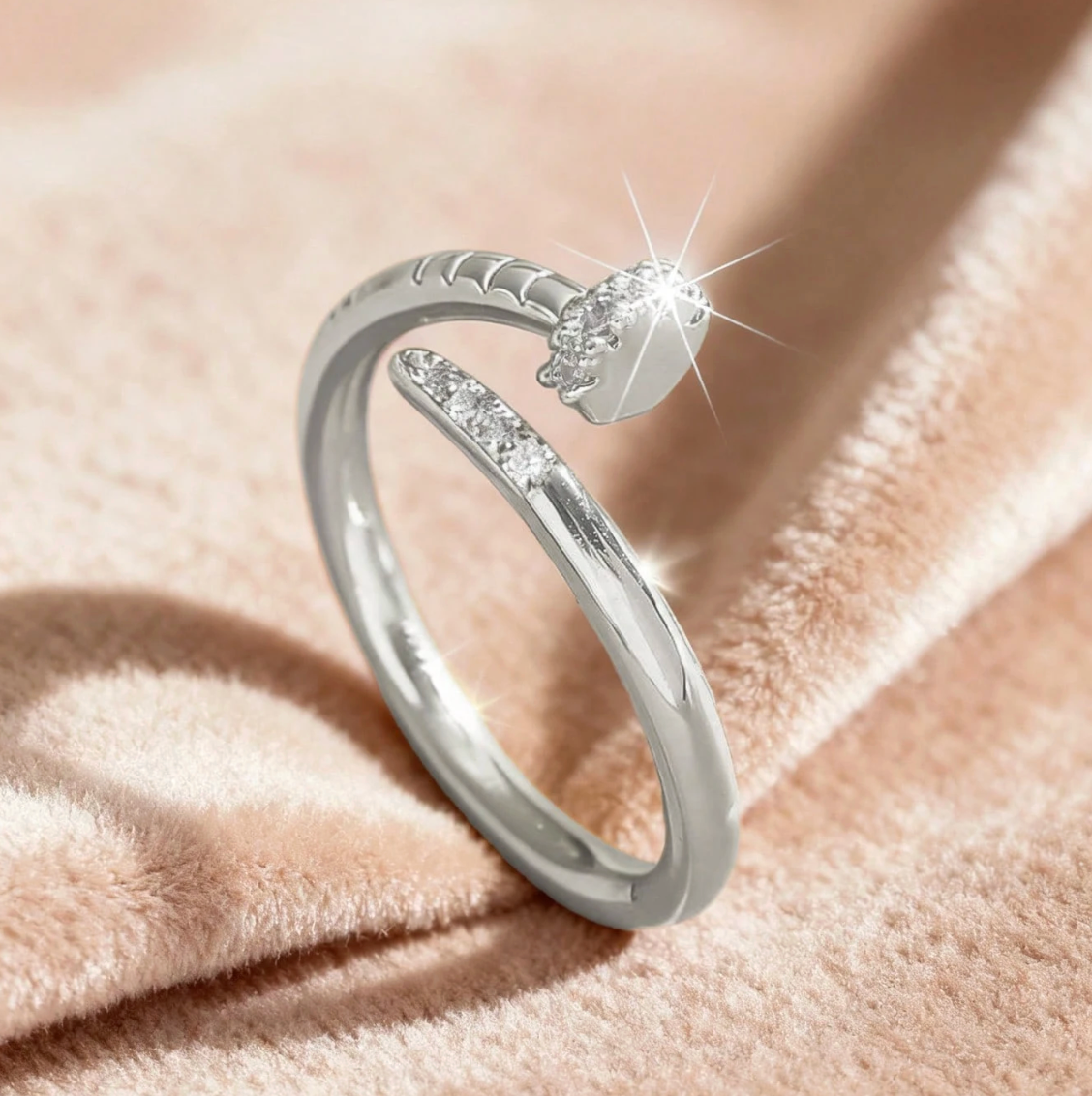 Aurora Adjustable Gold Ring – Zircon Glow Edition