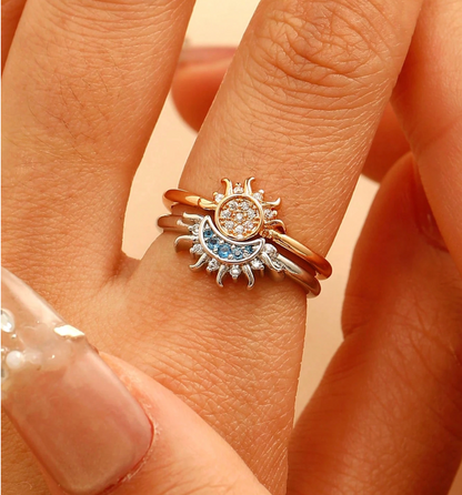 Sun & Moon Adjustable Couple Rings Set