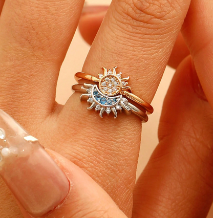 Sun & Moon Adjustable Couple Rings Set