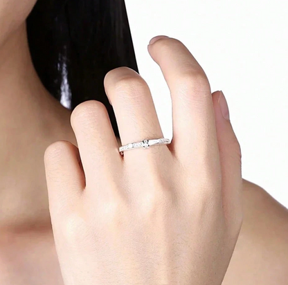 Silver Bow Spark Ring – Crystal Edition