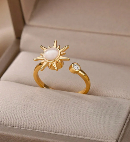 Golden Sun Opal Spinner Ring
