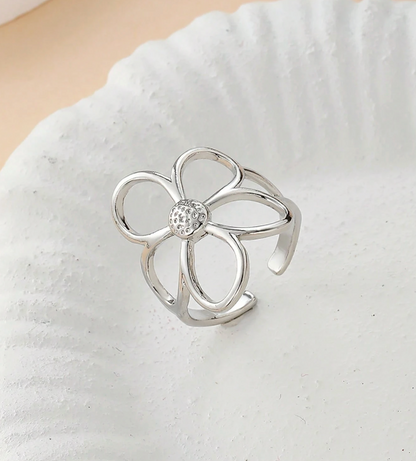 Bloom Whisper Open Ring – Floral Glow Edition