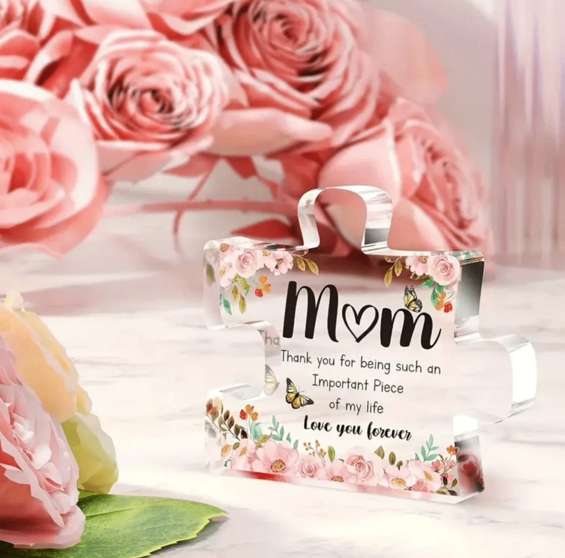 Puzzle-Shaped Acrylic Keepsake – Gift for Grandma, Mom, Aunt or Sister