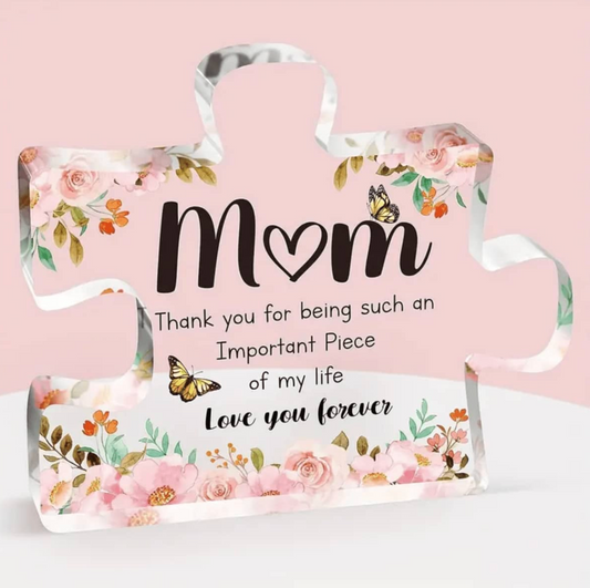 Puzzle-Shaped Acrylic Keepsake – Gift for Grandma, Mom, Aunt or Sister