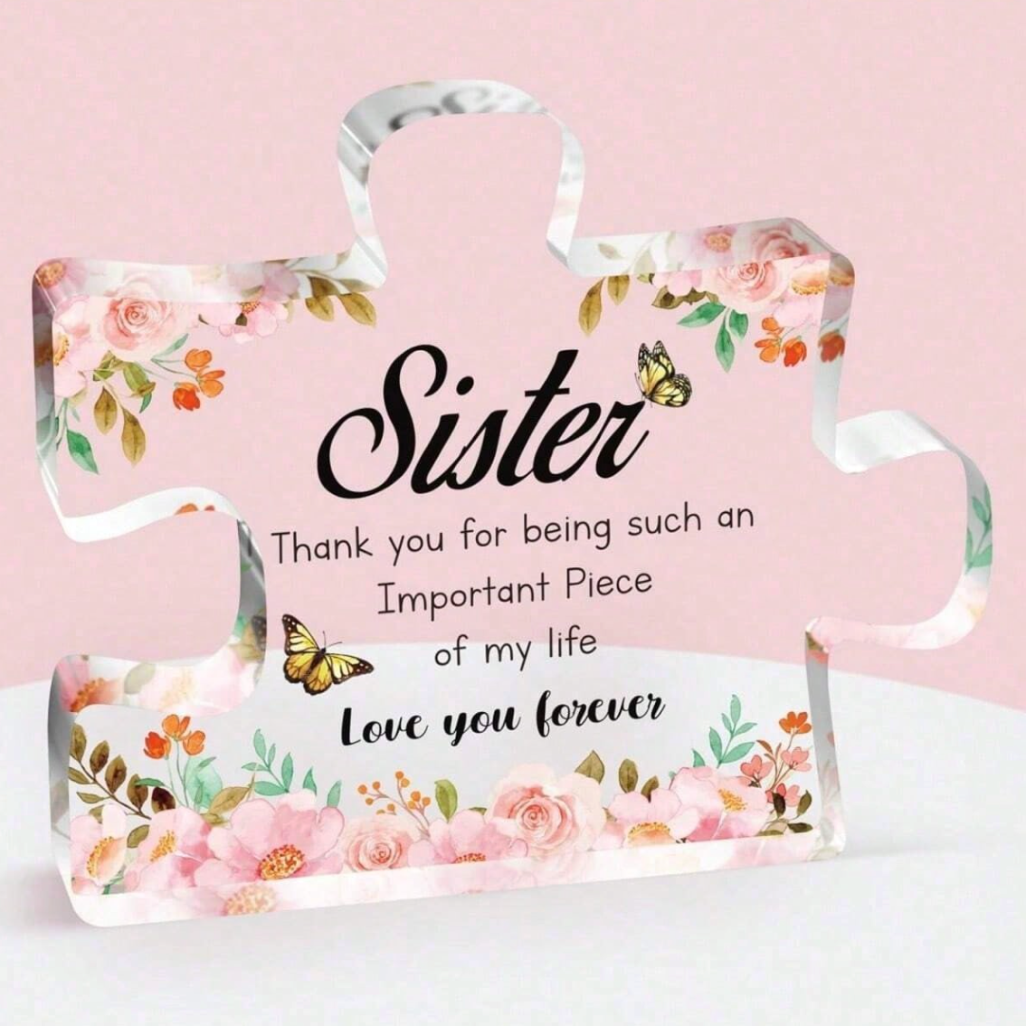 Puzzle-Shaped Acrylic Keepsake – Gift for Grandma, Mom, Aunt or Sister
