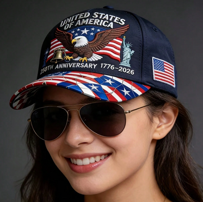United States 250th Anniversary 3D Print - Street Style Visor Hat