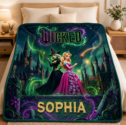 Custom Witch and Princess Enchanted Castle Blanket