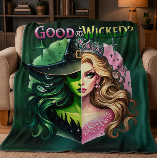 Witch or Princess Split Portrait Blanket