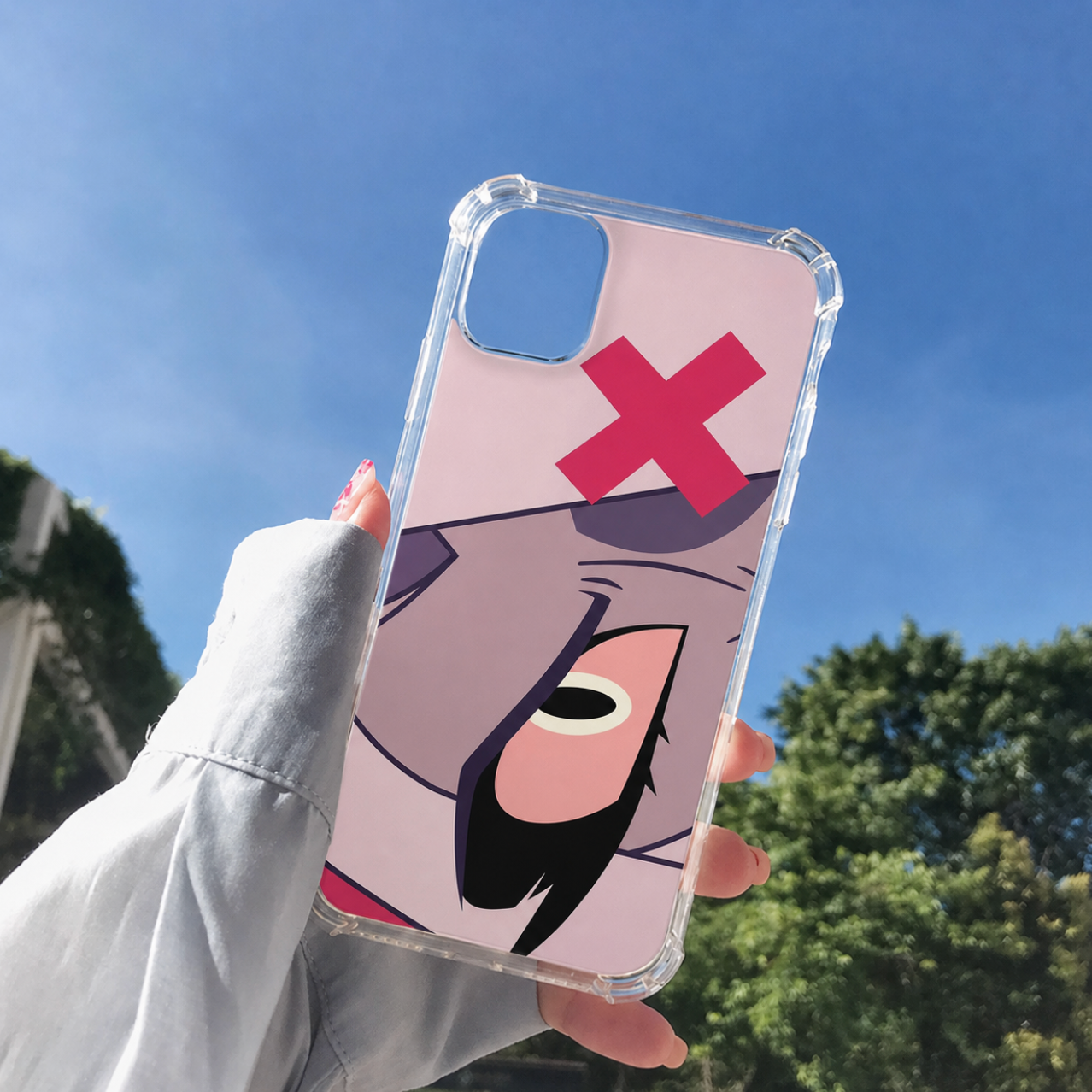 Crimson X Guardian Close-Up Clear Phone Case