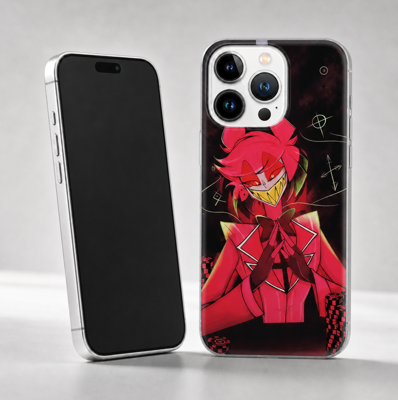 Crimson Broadcast Gambler Clear Phone Case