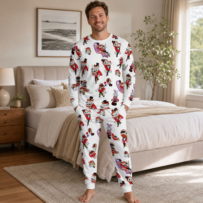 White Smile Monster Family Matching Pajamas