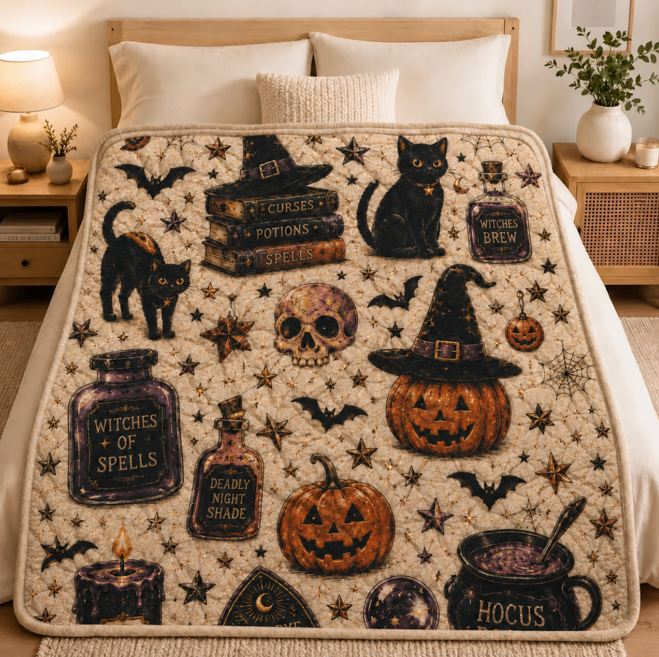 Witchy Spellbook Blanket