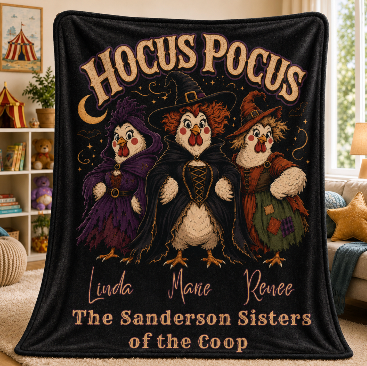 Spooky Chicken Sisters Blanket