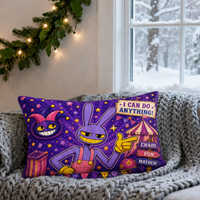 Purple Bunny Circus Pillow