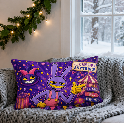 Purple Bunny Circus  Kids Pillow 18x13 inch
