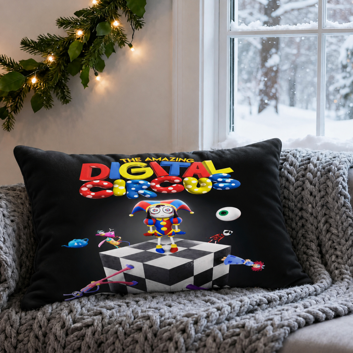 Black Circus Logo Pillow