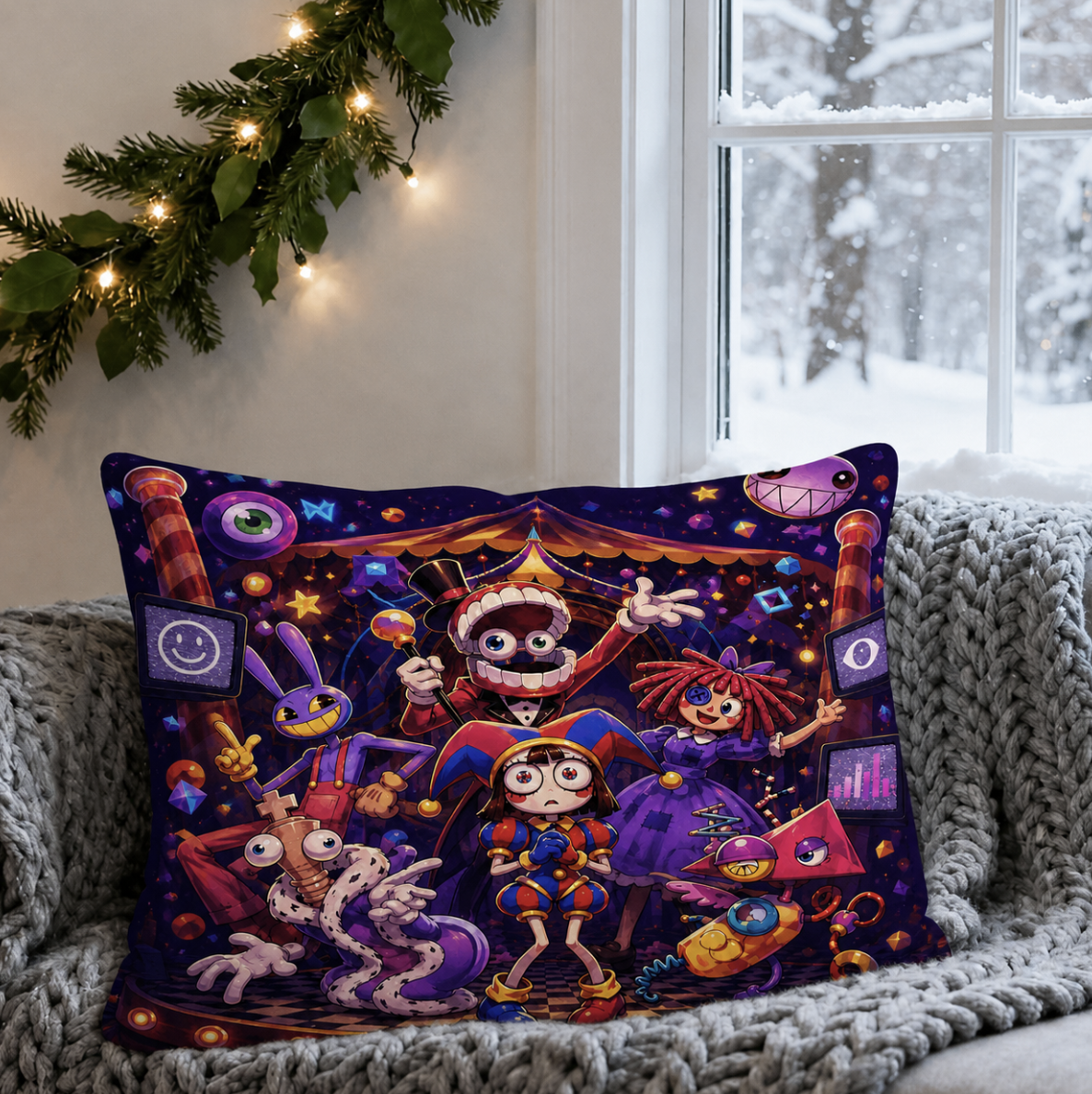Dark Circus Friends Pillow 18x13 inch