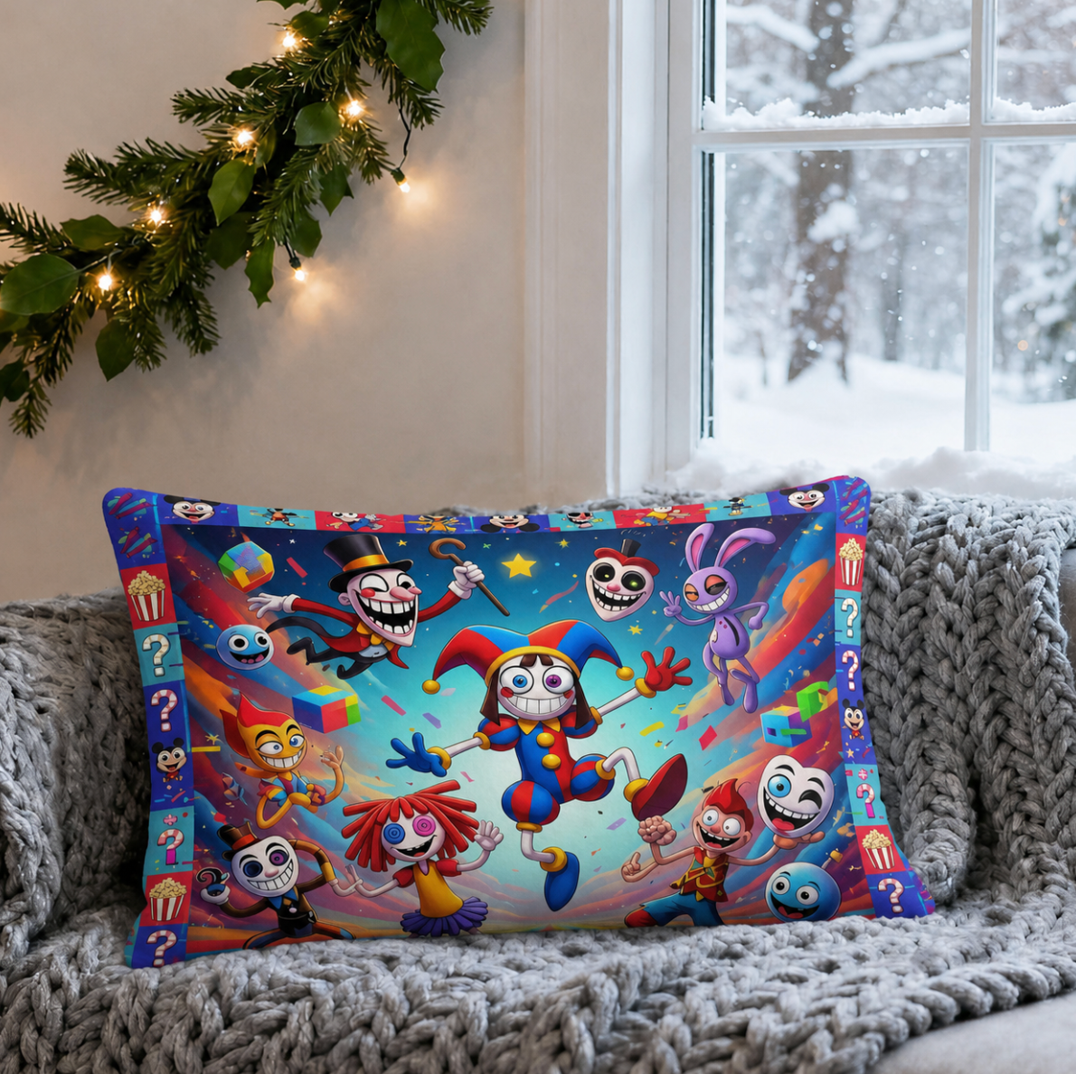Colorful Circus Friends Pillow