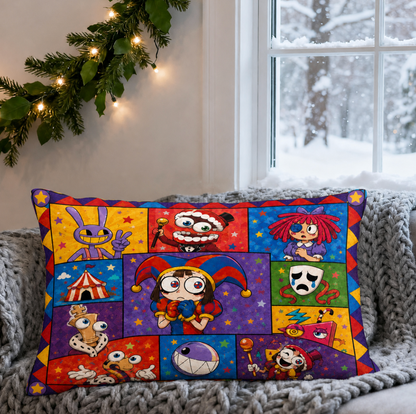 Circus Patchwork Pillow 18x13 inch