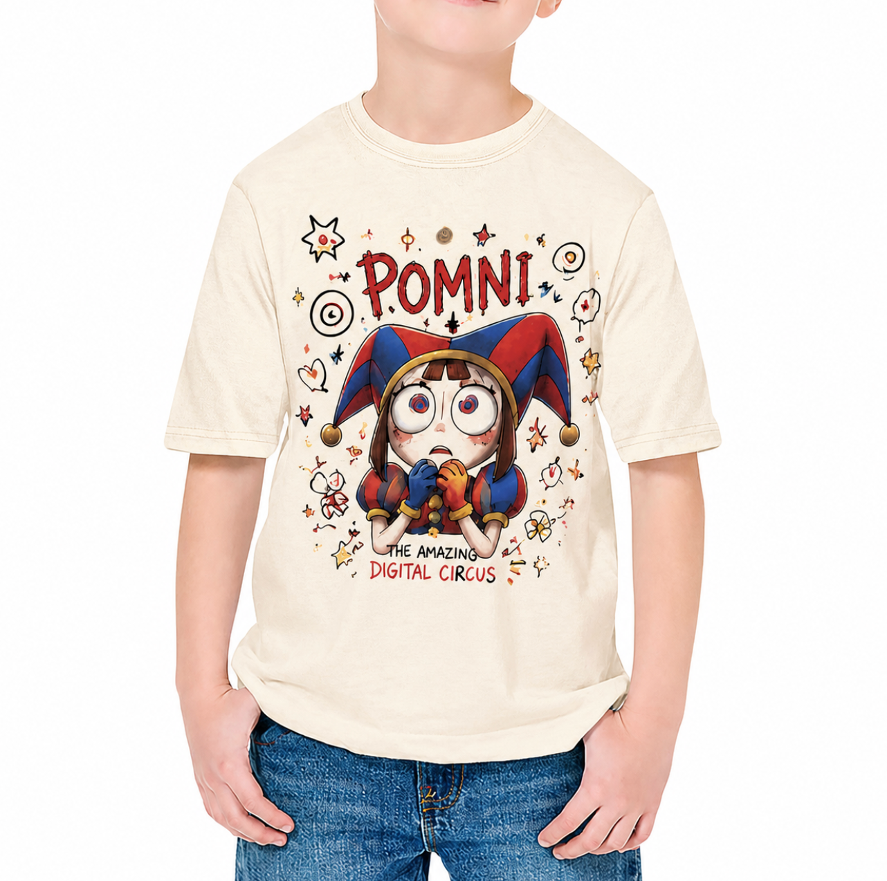 Cream Jester Character Family T-Shirt