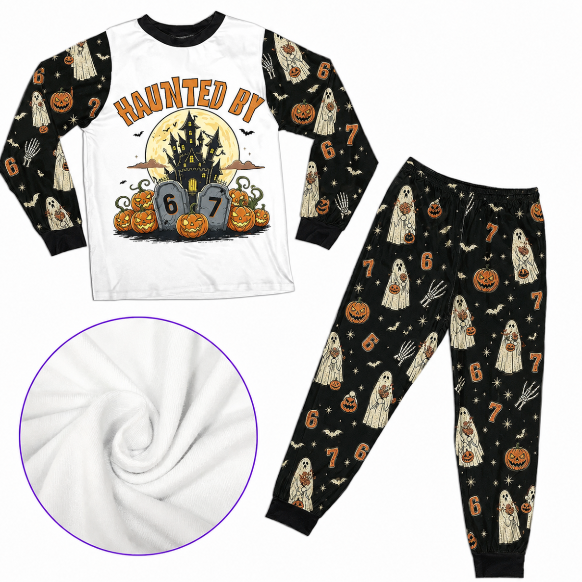 Haunted By 6-7 Meme Halloween Family Matching Pajamas