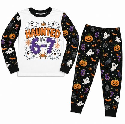 Ghost Haunted 6-7 Meme Halloween Family Matching Pajamas
