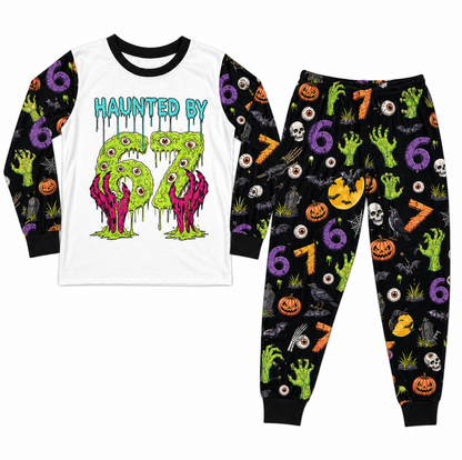 Monster Haunted 6-7 Meme Halloween Family Matching Pajamas