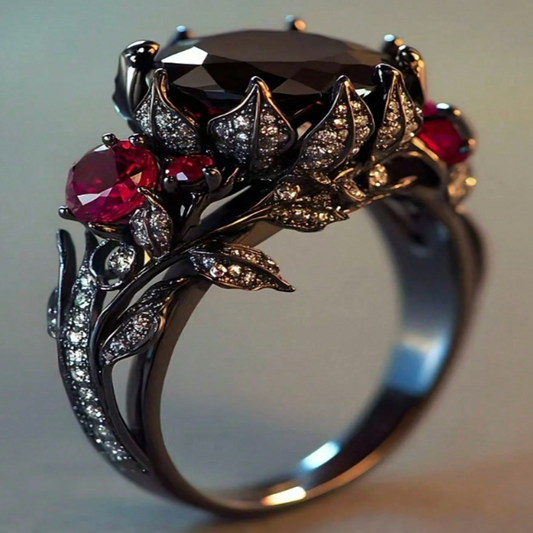 Vintage Floral Zirconia Ring – Elegant Statement Ring for Women