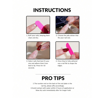 Sweetheart Nude Pink | Gold Line & Heart Accent Nails (24 Pcs Gift Set)