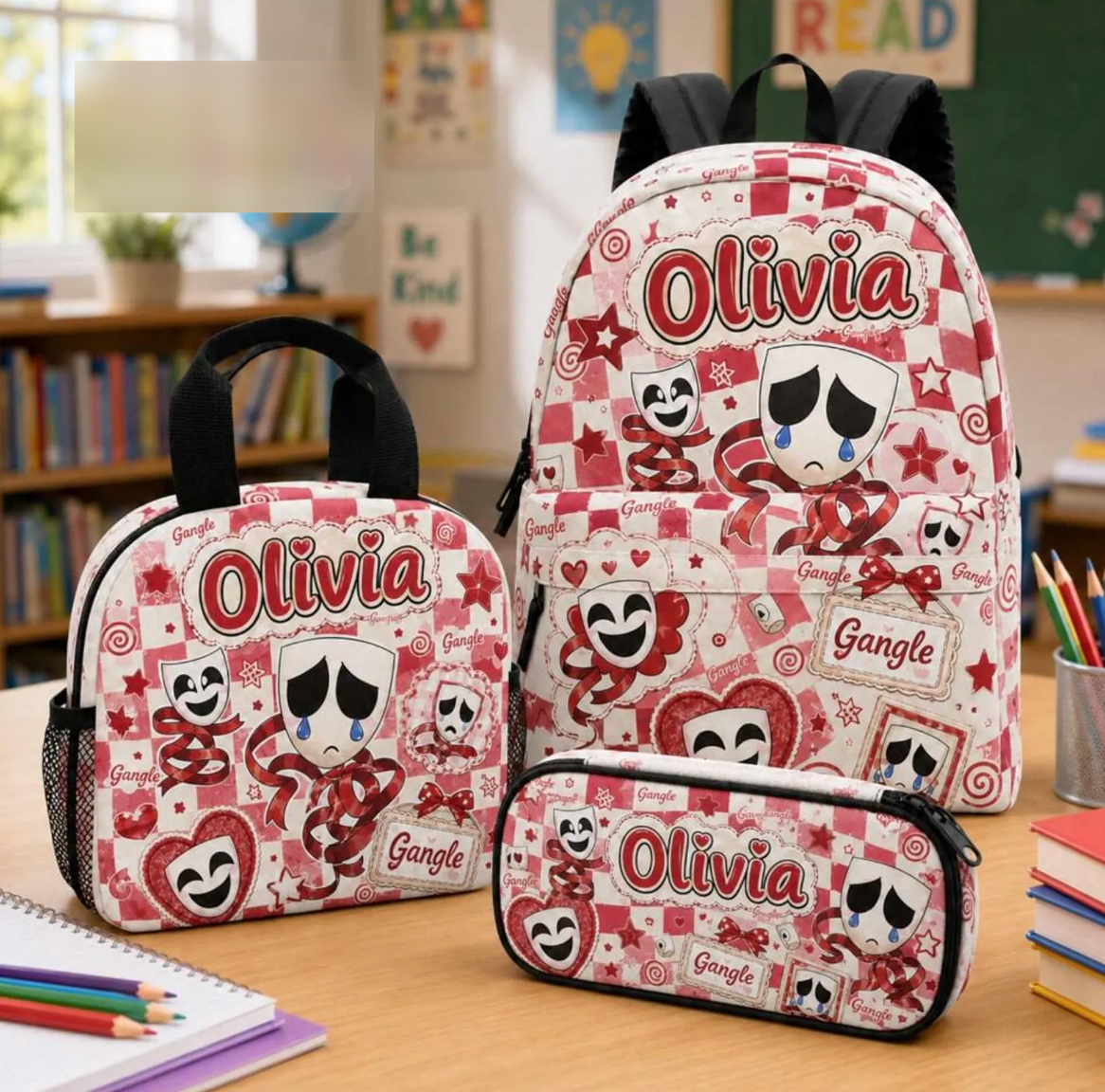 Custom Red Theater School Set