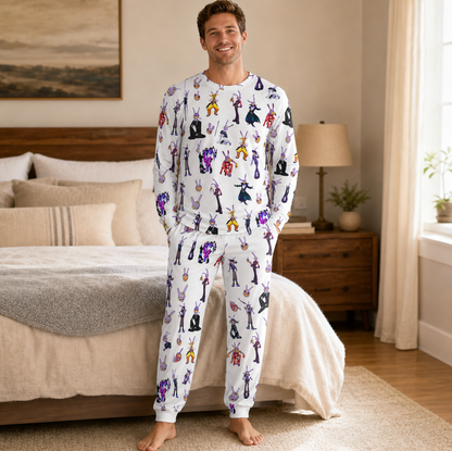 White Bunny Jester Family Matching Pajamas