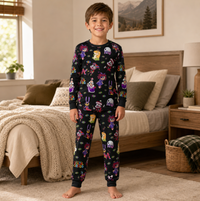 Black Digital Circus Mania Family Matching Pajamas