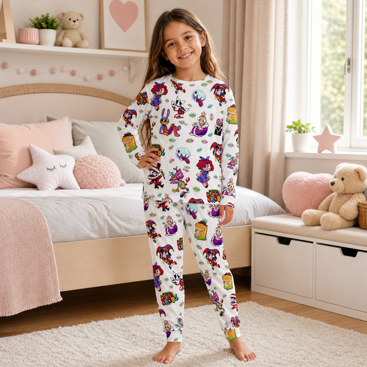 White Digital Circus Mania Family Matching Pajamas