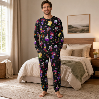 Black Digital Circus Mania Family Matching Pajamas