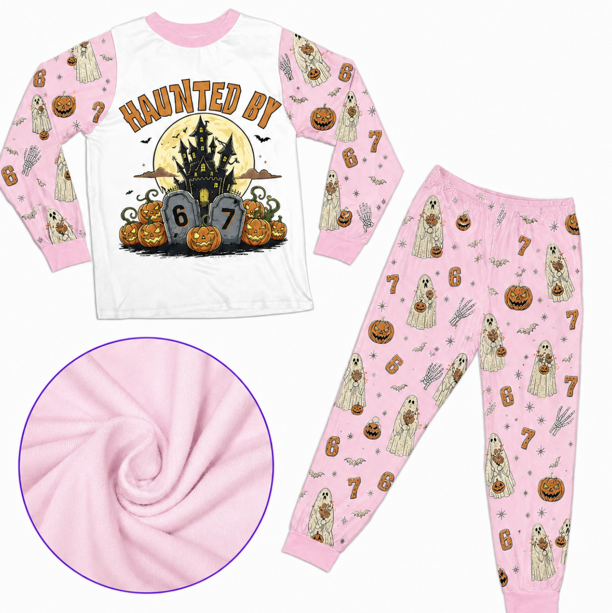 Haunted By 6-7 Meme Halloween Family Matching Pajamas