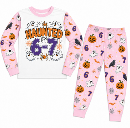 Ghost Haunted 6-7 Meme Halloween Family Matching Pajamas