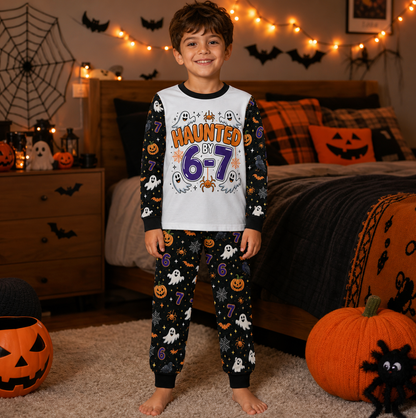 Ghost Haunted 6-7 Meme Halloween Family Matching Pajamas