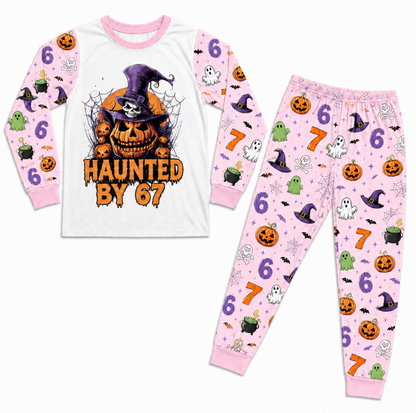Pumpkin Haunted 6-7 Meme Halloween Family Matching Pajamas