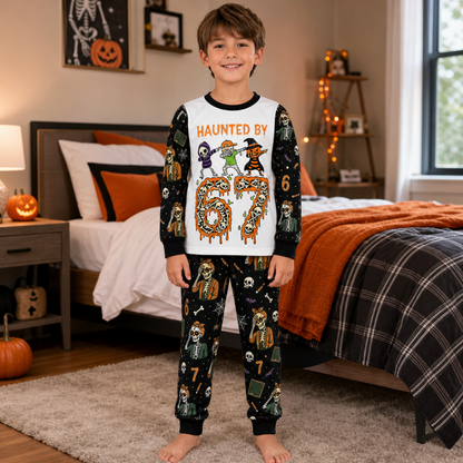 Skeleton Haunted 6-7 Meme Halloween Family Matching Pajamas